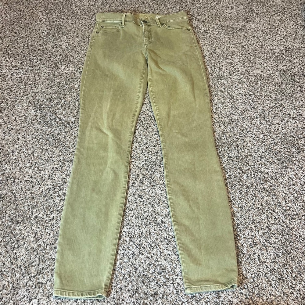 Gap 1969 Women Olive Green Skinny Jeans Size‎ 27r